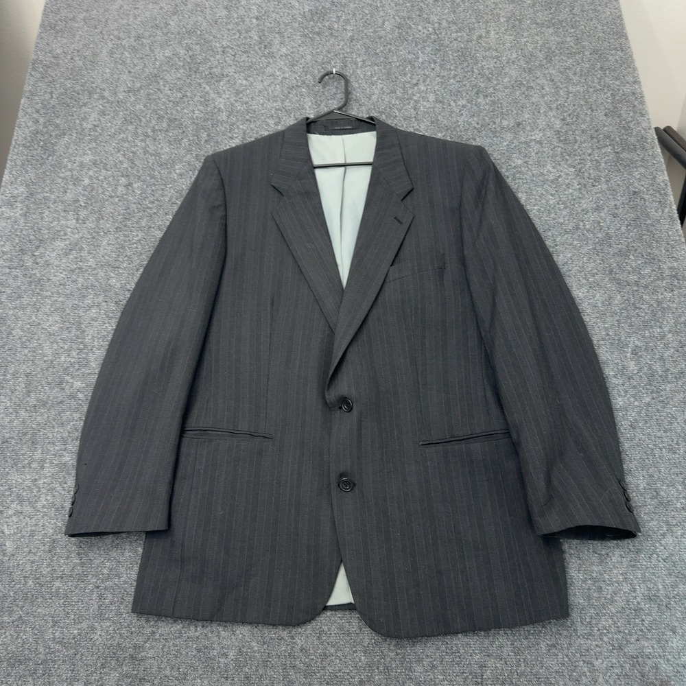 Vintage Paul Rodon x Webster Suit Jacket Men 46 Gray Wool Blend Pinstripe Blazer